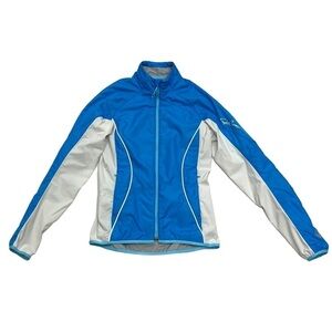 Salomon Windstopper Shell Jacket size S blue white Running Biking Hiking